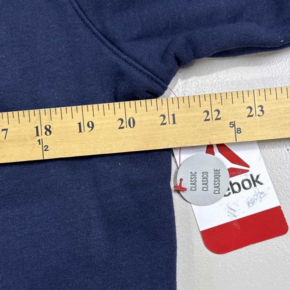 Reebok Men's Blue Pullover Long Sleeve Hooded Sweatshirt Hoodie: Medium NEW - Picture 4 of 5